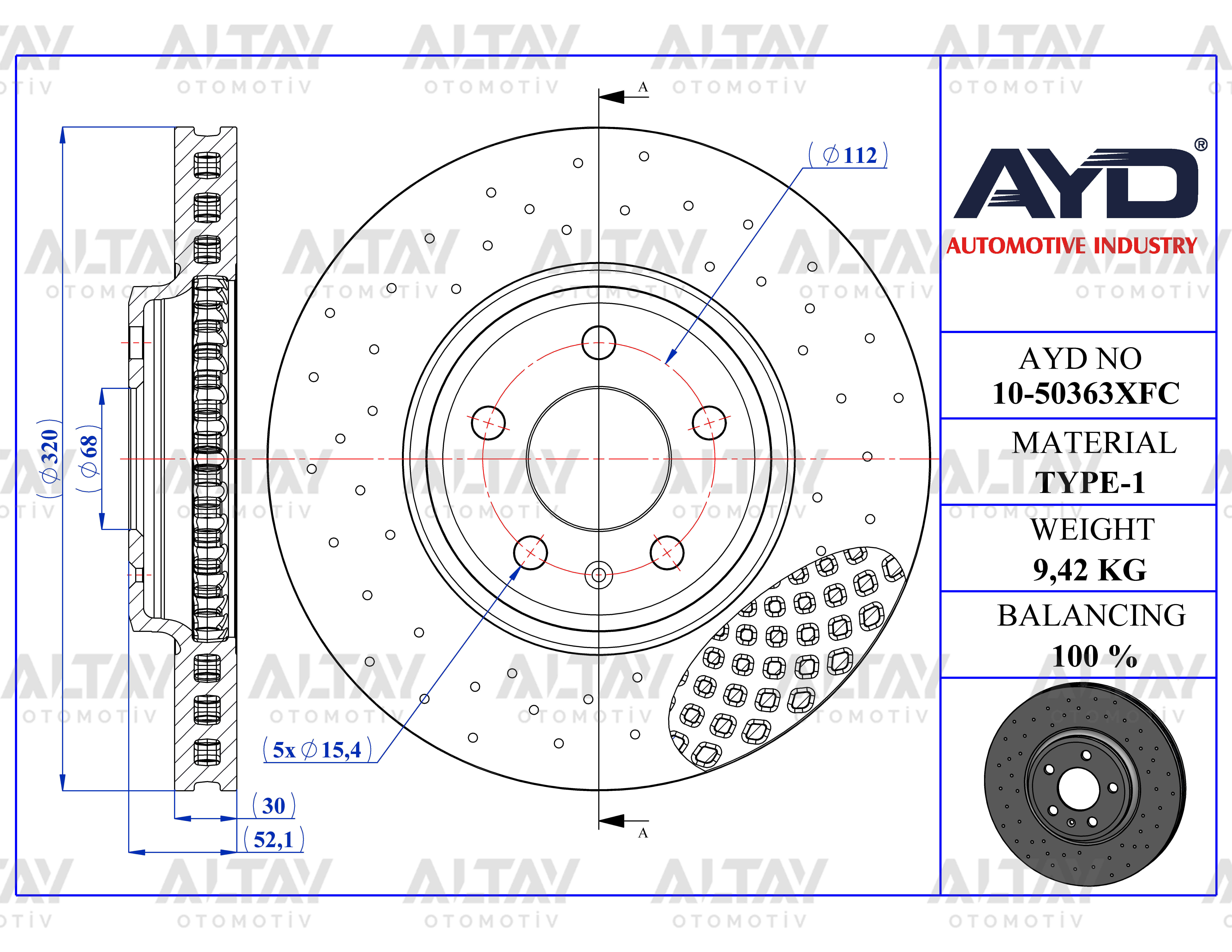 Audi A5 Ön Fren Diski OEM 8K0615301A
